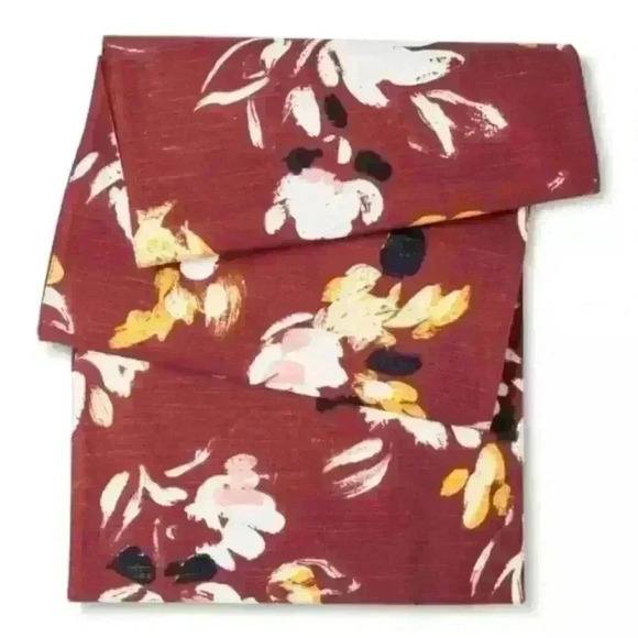 Threshold 14 x 72 Table Runner Floral Motif Rust - Picture 1 of 6